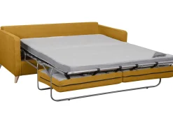 Miliboo Skandinavische Schlafcouch kumingelb mit Matratze Dicke 10 cm 3-Sitzer PAPEL* Schlafsofas