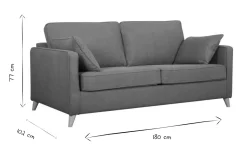 Miliboo Skandinavische Schlafcouch kumingelb mit Matratze Dicke 10 cm 3-Sitzer PAPEL* Schlafsofas