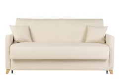 Miliboo Skandinavische Schlafcouch beige mit Matratze 18 cm 3-Sitzer SKANDY* Schlafsofas
