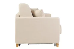 Miliboo Skandinavische Schlafcouch beige mit Matratze 18 cm 3-Sitzer SKANDY* Schlafsofas