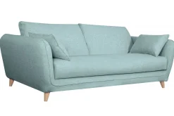 Miliboo Skandinavische Schlafcouch eisblau mit Matratze D10 cm 3-Sitzer CREEP* Schlafsofas