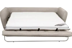 Miliboo Skandinavische Schlafcouch beige mit Matratze Dicke 10 cm 3-Sitzer CREEP* Schlafsofas