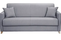 Miliboo Skandinavische Schlafcouch hellgrau mit Matratze 18 cm 3-Sitzer SKANDY* Schlafsofas