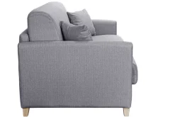 Miliboo Skandinavische Schlafcouch hellgrau mit Matratze 18 cm 3-Sitzer SKANDY* Schlafsofas