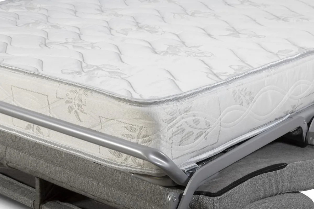 Miliboo Skandinavische Schlafcouch hellgrau mit Matratze 18 cm 3-Sitzer SKANDY* Schlafsofas