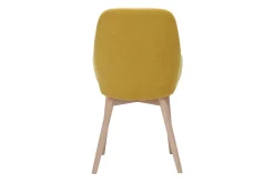 Miliboo Skandinavische Stühle aus senfgelbem Stoff mit Samteffekt und helles Massivholz (2er-Set) HOLO* Design-stühle