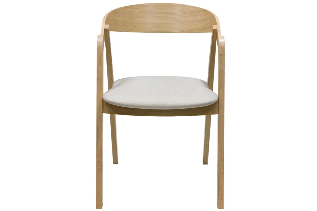 Miliboo Skandinavische Stühle aus hellem Eichenholz und beigem Stoff (2er-Set) LOVA* Design-stühle