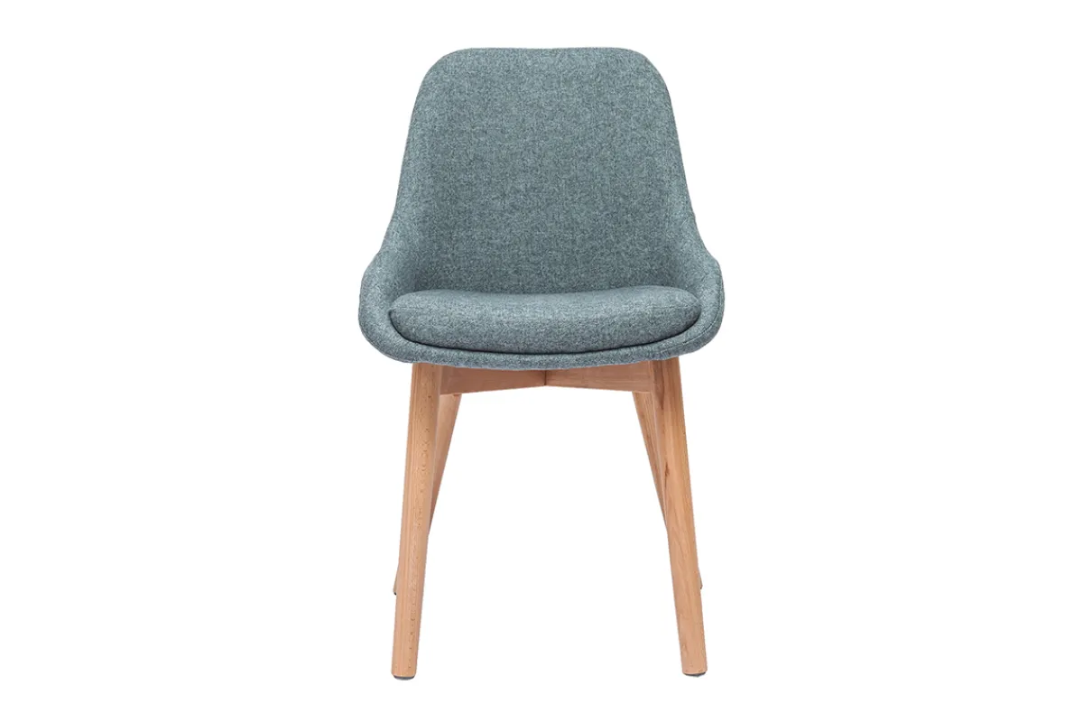 Miliboo Skandinavische Stühle aus graugrünem Stoff und hellem Massivholz (2er-Set) HOLO* Design-stühle
