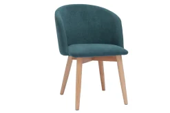 Miliboo Skandinavische Stühle aus entenblauem Stoff mit Samteffekt und hellem Massivholz (2er-Set) VANITY* Design-stühle