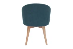 Miliboo Skandinavische Stühle aus entenblauem Stoff mit Samteffekt und hellem Massivholz (2er-Set) VANITY* Design-stühle