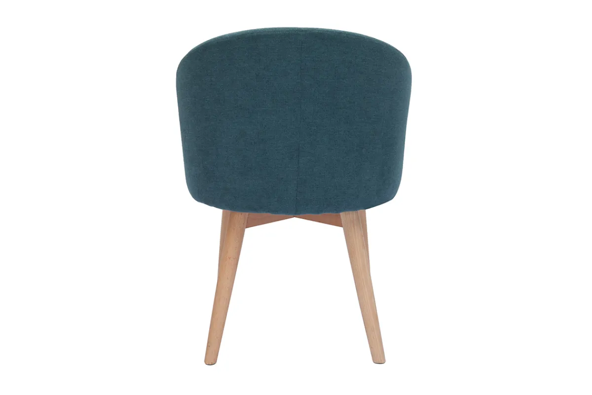 Miliboo Skandinavische Stühle aus entenblauem Stoff mit Samteffekt und hellem Massivholz (2er-Set) VANITY* Design-stühle