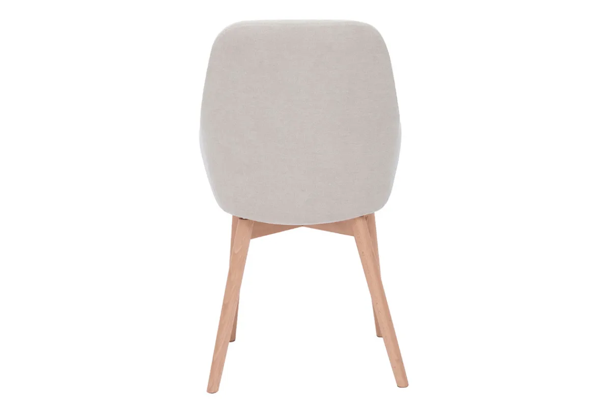 Miliboo Skandinavische Stühle aus beigem Stoff mit Samteffekt und helles Massivholz (2er-Set) HOLO* Design-stühle