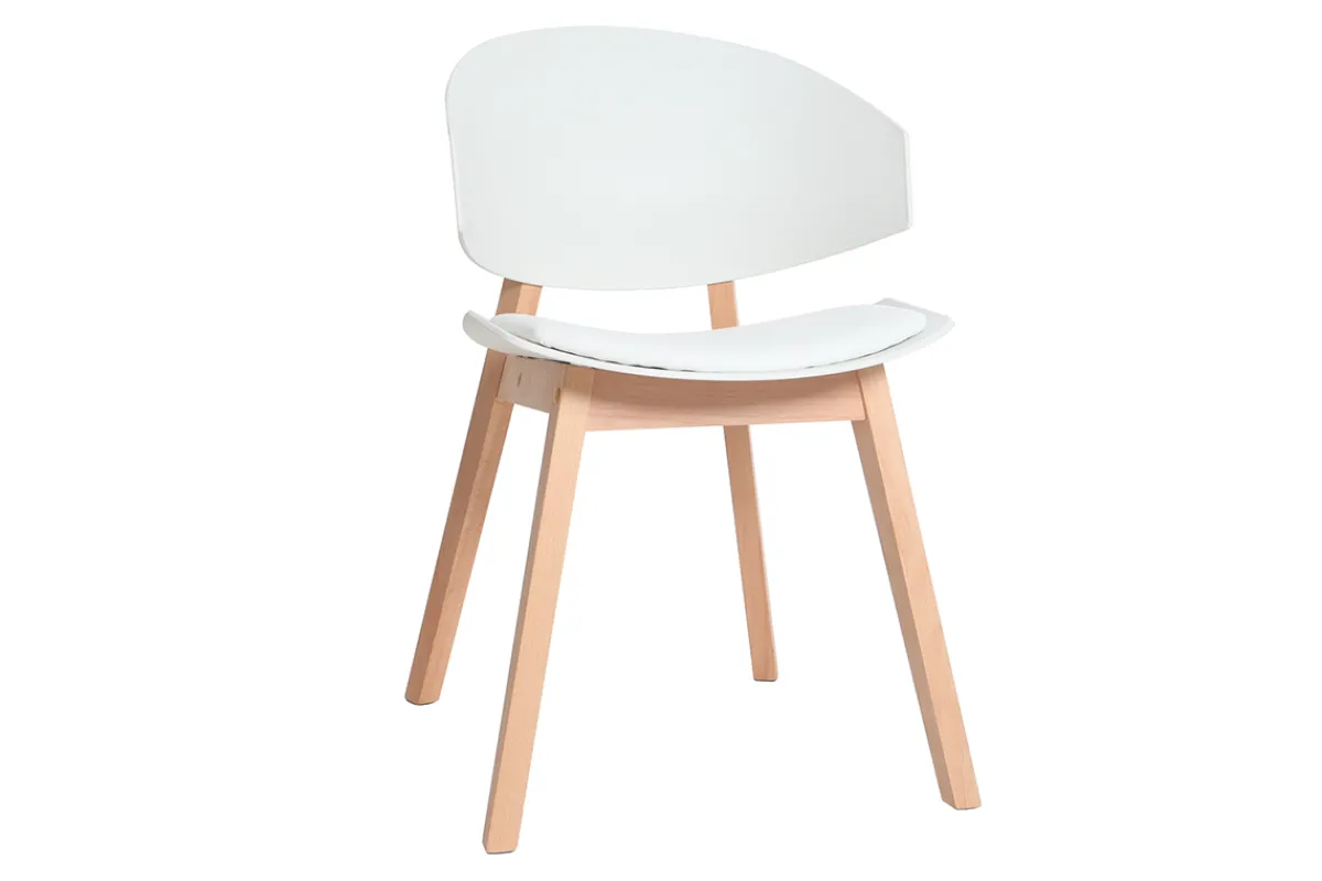 Miliboo Skandinavische Stühle aus weißem und hellem Holz (2er-Set) BOLEM* Design-stühle