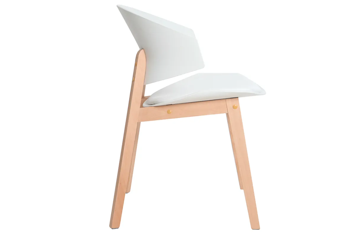 Miliboo Skandinavische Stühle aus weißem und hellem Holz (2er-Set) BOLEM* Design-stühle