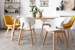 Miliboo Skandinavische Stühle aus weißem und hellem Holz (2er-Set) BOLEM* Design-stühle