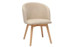 Miliboo Skandinavische Stühle aus beigem Stoff mit Samteffekt und massivem Buchenholz (2er-Set) VANITY* Design-stühle