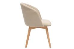 Miliboo Skandinavische Stühle aus beigem Stoff mit Samteffekt und massivem Buchenholz (2er-Set) VANITY* Design-stühle