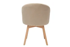 Miliboo Skandinavische Stühle aus beigem Stoff mit Samteffekt und massivem Buchenholz (2er-Set) VANITY* Design-stühle