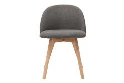 Miliboo Skandinavische Stühle aus grauem Stoff mit Samteffekt und massivem Buchenholz (2er-Set) CELESTE* Design-stühle