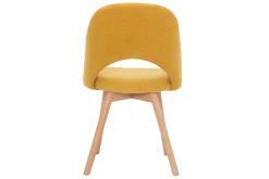 Miliboo Skandinavische Stühle aus senfgelbem Stoff mit Samteffekt und massivem Buchenholz (2er-Set) COSETTE* Design-stühle
