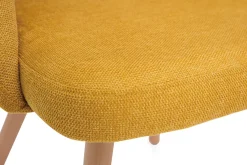 Miliboo Skandinavische Stühle aus senfgelbem Stoff mit Samteffekt und massivem Buchenholz (2er-Set) COSETTE* Design-stühle