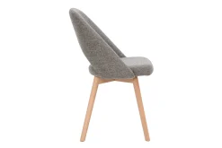 Miliboo Skandinavische Stühle aus grauen Stoff mit Samteffekt und massivem Buchenholz (2er-Set) COSETTE* Design-stühle