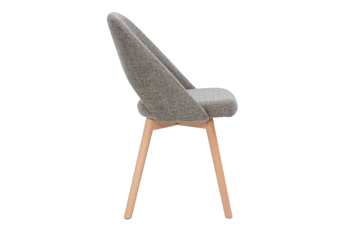 Miliboo Skandinavische Stühle aus grauen Stoff mit Samteffekt und massivem Buchenholz (2er-Set) COSETTE* Design-stühle