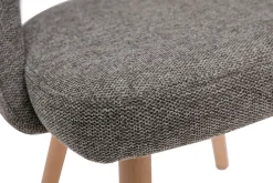Miliboo Skandinavische Stühle aus grauen Stoff mit Samteffekt und massivem Buchenholz (2er-Set) COSETTE* Design-stühle