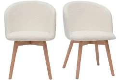 Miliboo Skandinavische Stühle aus Stoff mit Wolleffekt und massivem Buchenholz (2er-Set) VANITY* Design-stühle