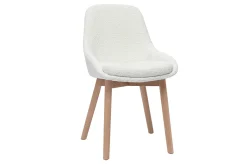 Miliboo Skandinavische Stühle aus Stoff mit Wolleffekt und hellem, massivem Eichenholz (2er-Set) HOLO* Design-stühle