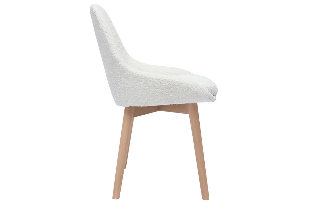 Miliboo Skandinavische Stühle aus Stoff mit Wolleffekt und hellem, massivem Eichenholz (2er-Set) HOLO* Design-stühle