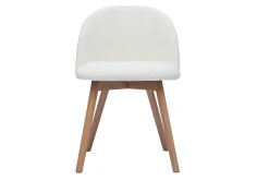 Miliboo Skandinavische Stühle aus Stoff mit Bouclé-Wolleffekt und hellem Massivholz (2er-Set) CELESTE* Design-stühle