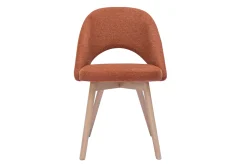 Miliboo Skandinavische Stühle aus Stoff mit strukturiertem Samteffekt in Rostbraun und hellem Holz (2er-Set) COSETTE* Design-stühle