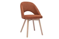 Miliboo Skandinavische Stühle aus Stoff mit strukturiertem Samteffekt in Rostbraun und hellem Holz (2er-Set) COSETTE* Design-stühle