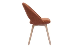 Miliboo Skandinavische Stühle aus Stoff mit strukturiertem Samteffekt in Rostbraun und hellem Holz (2er-Set) COSETTE* Design-stühle