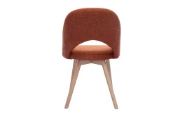 Miliboo Skandinavische Stühle aus Stoff mit strukturiertem Samteffekt in Rostbraun und hellem Holz (2er-Set) COSETTE* Design-stühle
