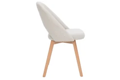 Miliboo Skandinavische Stühle aus beigem Stoff mit Samteffekt und massivem Buchenholz (2er-Set) COSETTE* Design-stühle