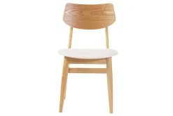 Miliboo Skandinavische Stühle aus Stoff mit Bouclé-Wolleffekt und hellem Holz (2er-Set) ELION* Design-stühle