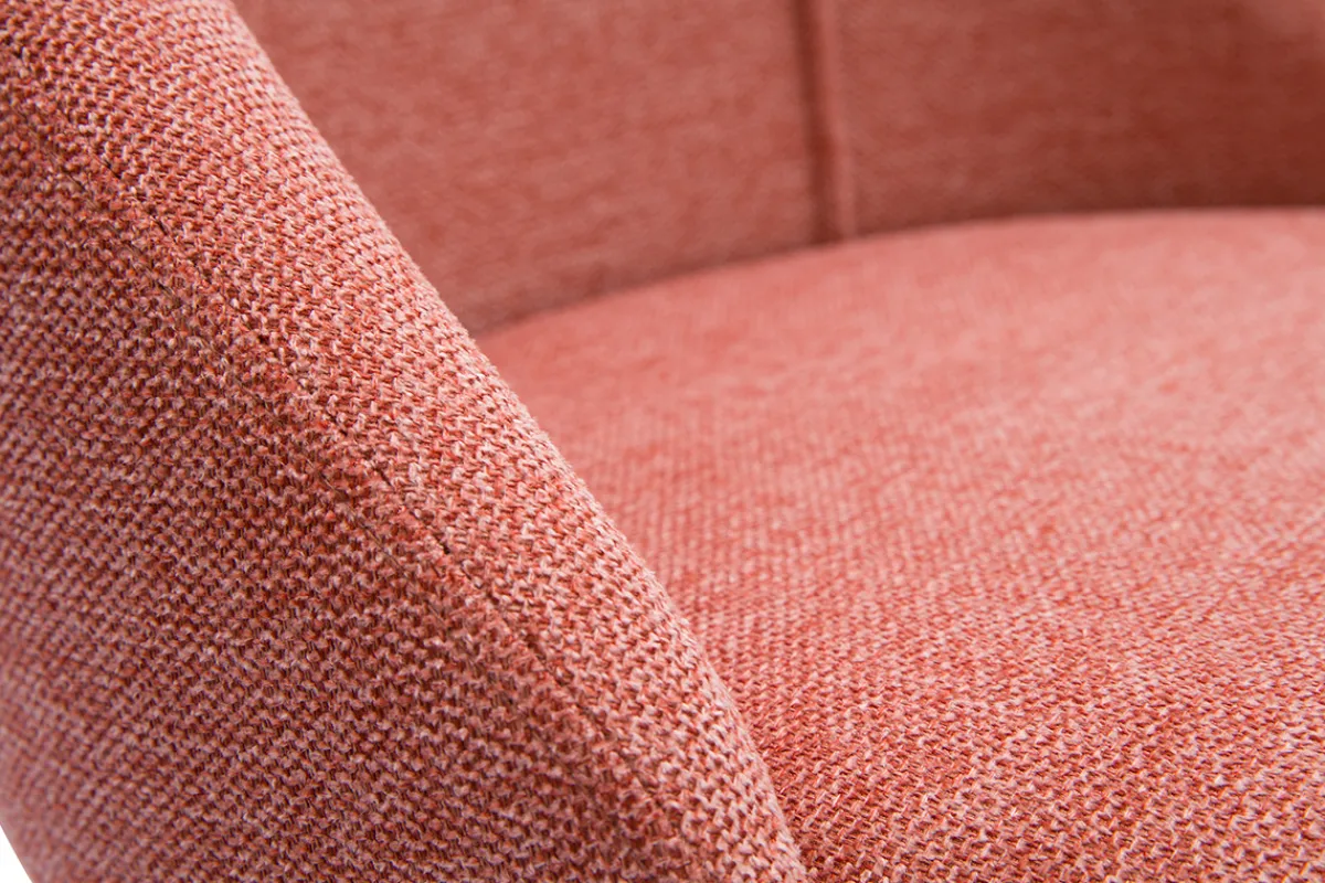 Miliboo Skandinavische Stühle aus Stoff mit strukturiertem Samteffekt in Terracotta und hellem Holz (2er-Set) HIGGINS* Design-stühle