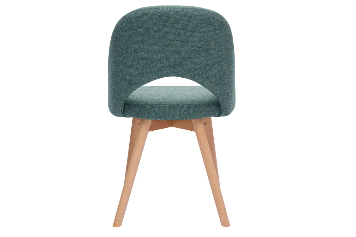 Miliboo Skandinavische Stühle aus graugrünem Stoff und hellem Massivholz (2er-Set) COSETTE* Design-stühle
