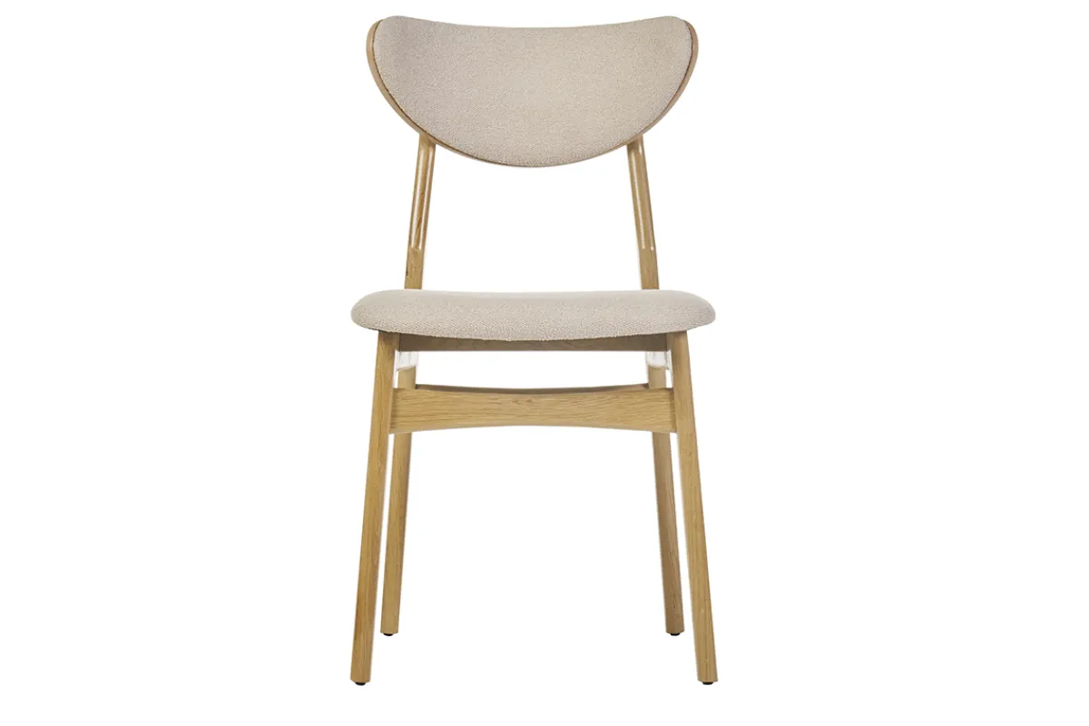 Miliboo Skandinavische Stühle aus Stoff mit Wolleffekt und hellem, massivem Eichenholz (2er-Set) MAYA* Design-stühle|Holzstühle