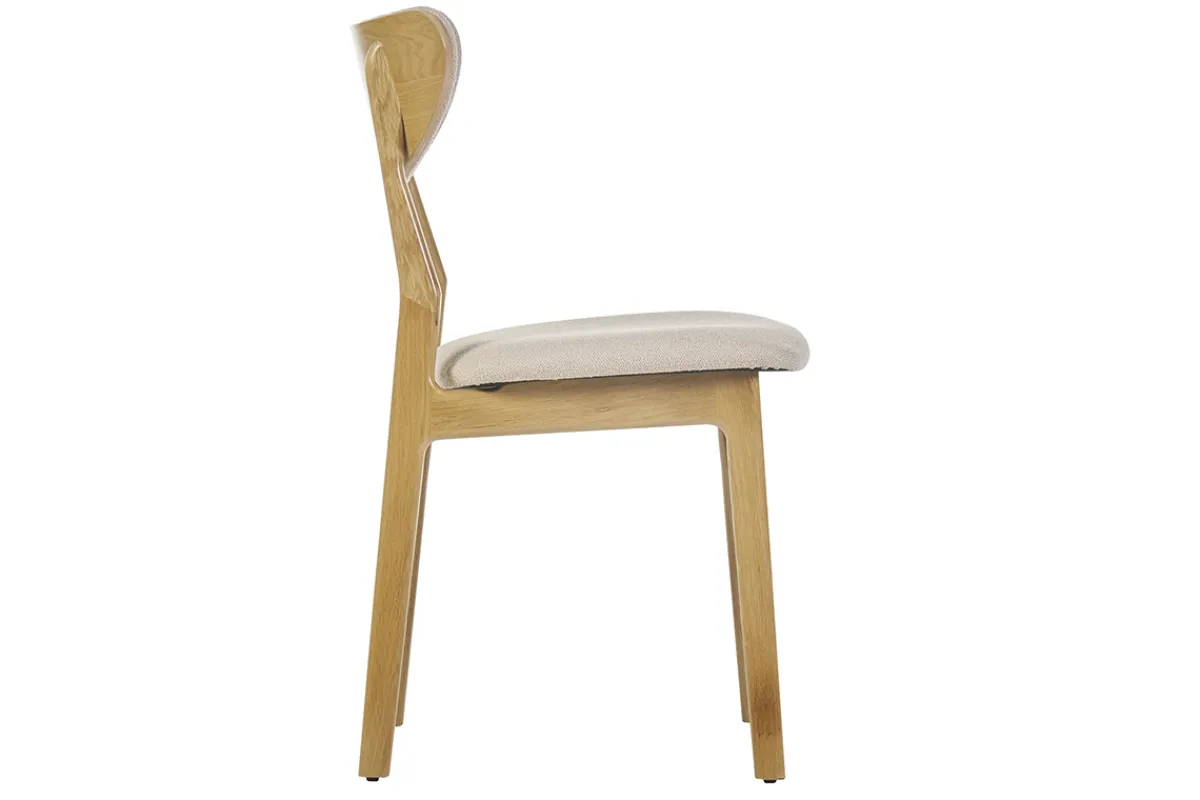 Miliboo Skandinavische Stühle aus Stoff mit Wolleffekt und hellem, massivem Eichenholz (2er-Set) MAYA* Design-stühle|Holzstühle
