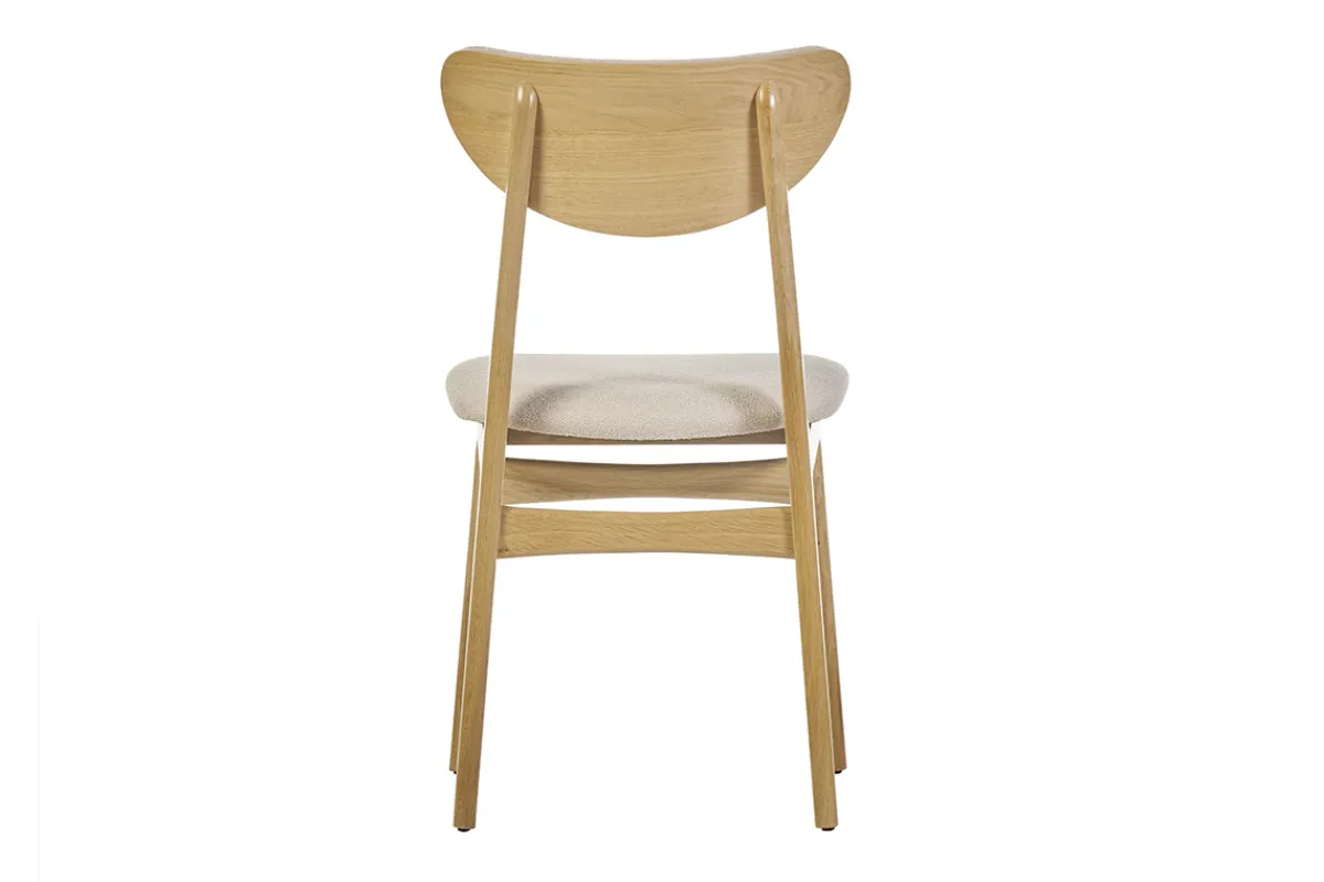 Miliboo Skandinavische Stühle aus Stoff mit Wolleffekt und hellem, massivem Eichenholz (2er-Set) MAYA* Design-stühle|Holzstühle