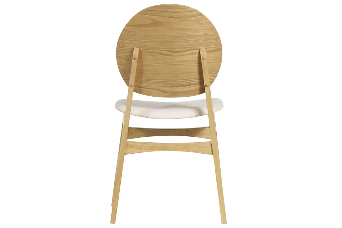 Miliboo Skandinavische Stühle aus Stoff mit Bouclé-Wolleffekt und hellem Holz (2er-Set) ELTON* Design-stühle
