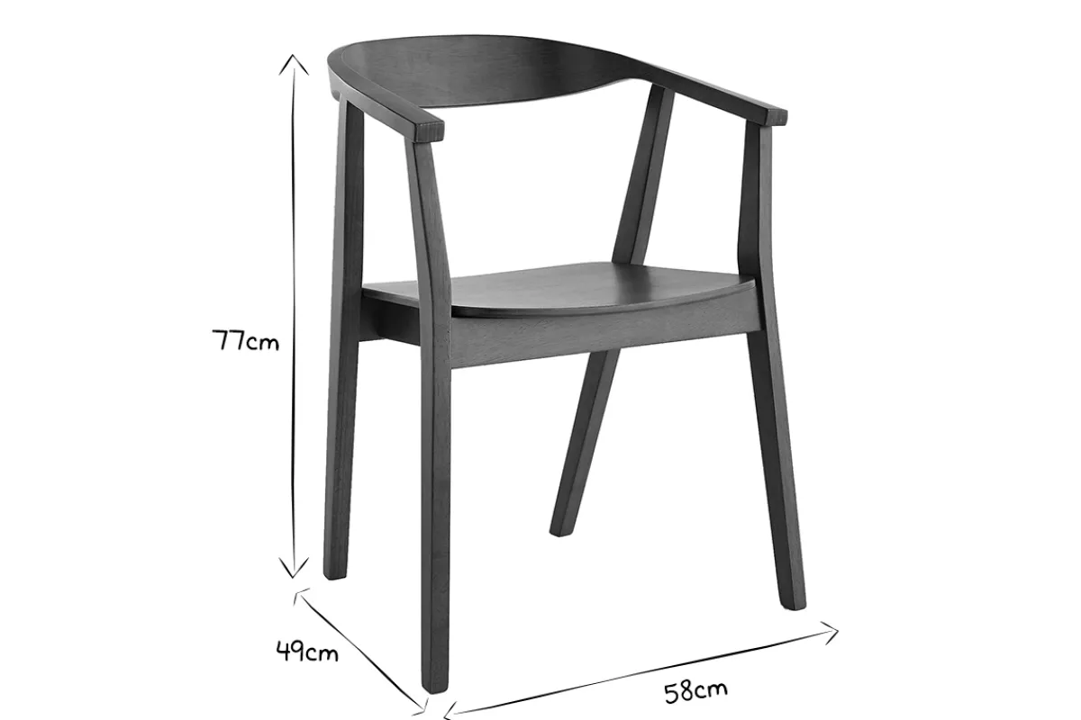 Miliboo Skandinavische Stühle aus dunklem Holz (2er-Set) BAHIA* Design-stühle|Holzstühle