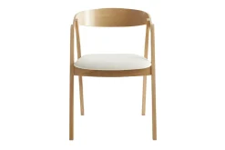 Miliboo Skandinavische Stühle aus hellem Eichenholz und Stoff mit Bouclé-Wolleffekt in Ecru (2er-Set) LOVA* Design-stühle|Holzstühle