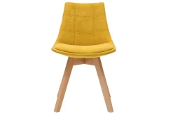 Miliboo Skandinavische Stühle aus senfgelbem Stoff und Holz (2er-Set) MATILDE* Design-stühle