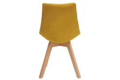 Miliboo Skandinavische Stühle aus senfgelbem Stoff und Holz (2er-Set) MATILDE* Design-stühle