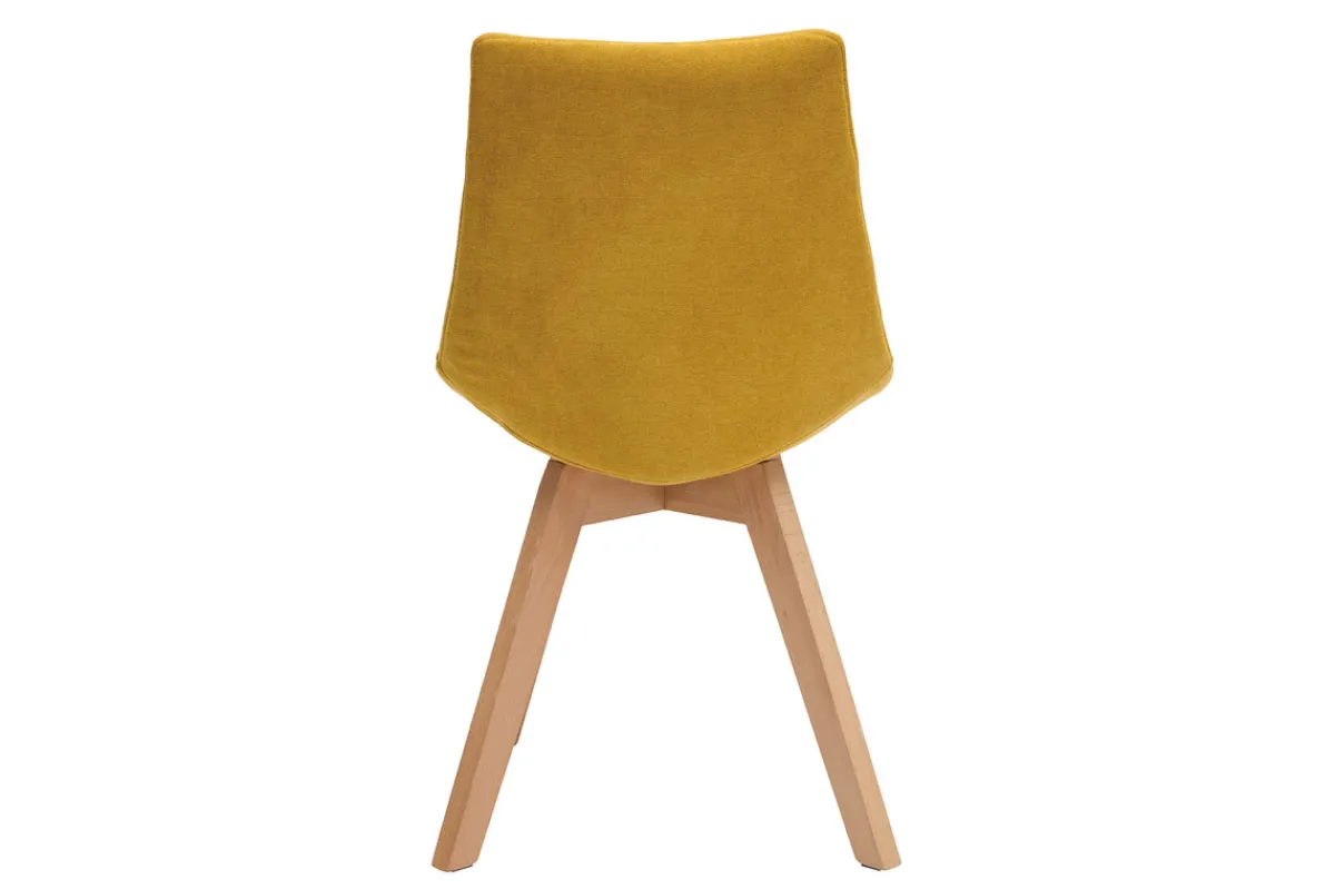 Miliboo Skandinavische Stühle aus senfgelbem Stoff und Holz (2er-Set) MATILDE* Design-stühle