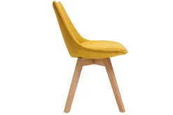 Miliboo Skandinavische Stühle aus senfgelbem Stoff und Holz (2er-Set) MATILDE* Design-stühle